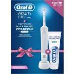 Oral-B Vitality 100 White Sensitive elektrický zubní kartáček + zubní pasta recenze