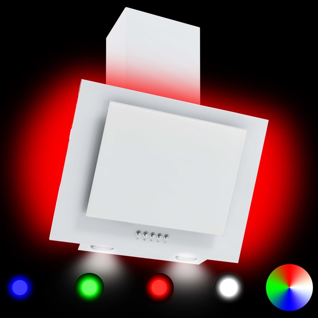 Meedo Nástěnná digestoř RGB LED 60 cm nerezová ocel a tvrzené sklo - recenze testy