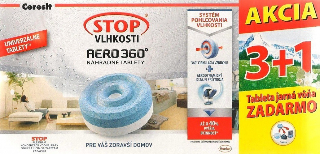 Ceresit Stop vlhkosti Aero 360° náhradní tablety 4 x 450 g Jarní vůně recenze