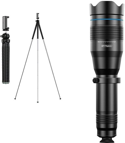 Apexel tele zoom objektiv pro smartphone 60x + tripod recenze