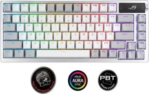 Asus ROG AZOTH Moonlight White 90MP031A-BKUA11 recenze