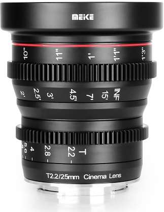 Meike 25mm T2.2 MC MFT recenze