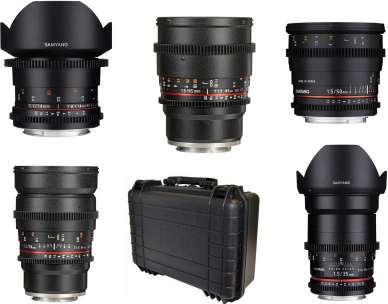 Samyang VDSLR 14/24/35/50/85 II Shooter set Sony E-mount recenze