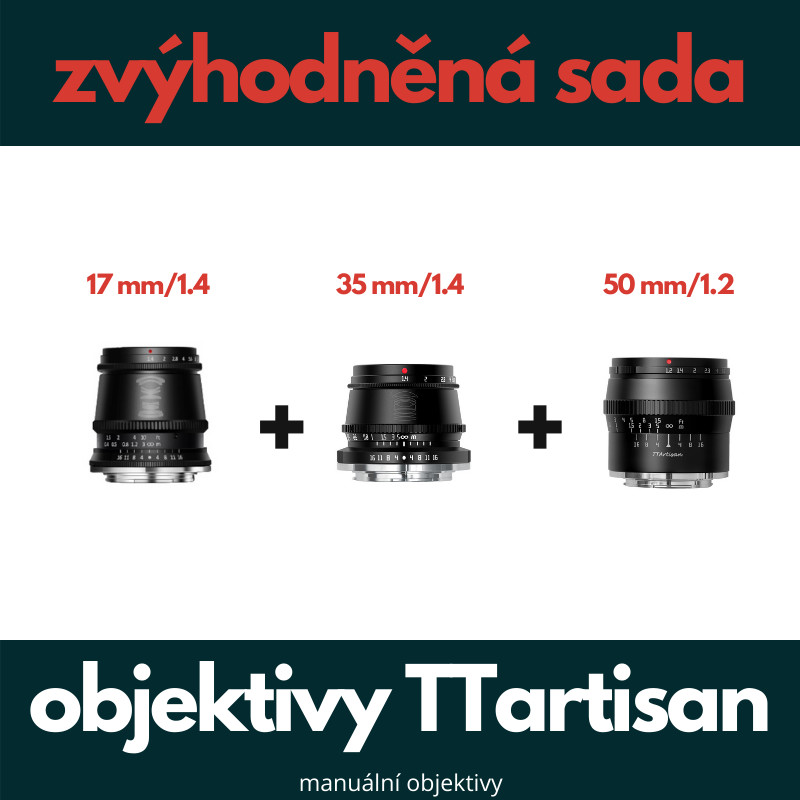 TTArtisan Titanium Lens Set Fujifilm X: MF 17mm/1.4, MF 35mm/1.4, MF 50mm/1.2 (limitovaná edice) recenze