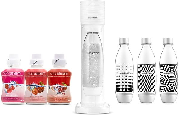 SodaStream Gaia White + Lahev TriPack + MALINA, JAHODA, ZAHRADNÍ OVOCE recenze