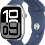 Apple Watch Series 10 42mm Cellular stříbrný hliník s denimovým sportovním řemínkem S/M MWX33QC/A recenze