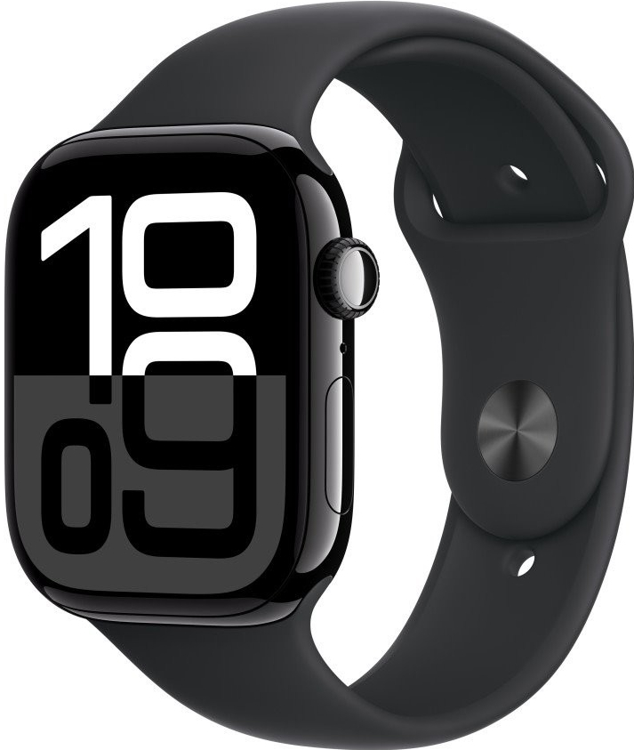 Apple Watch Series 10 46mm Cellular klavírně černý hliník s černým sportovním řemínkem S/M MWY33QC/A recenze