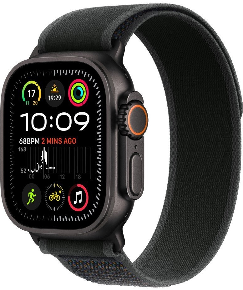 Apple Watch Ultra 2 49mm černý titan s černým trailovým tahem M/L MX4V3CS/A recenze