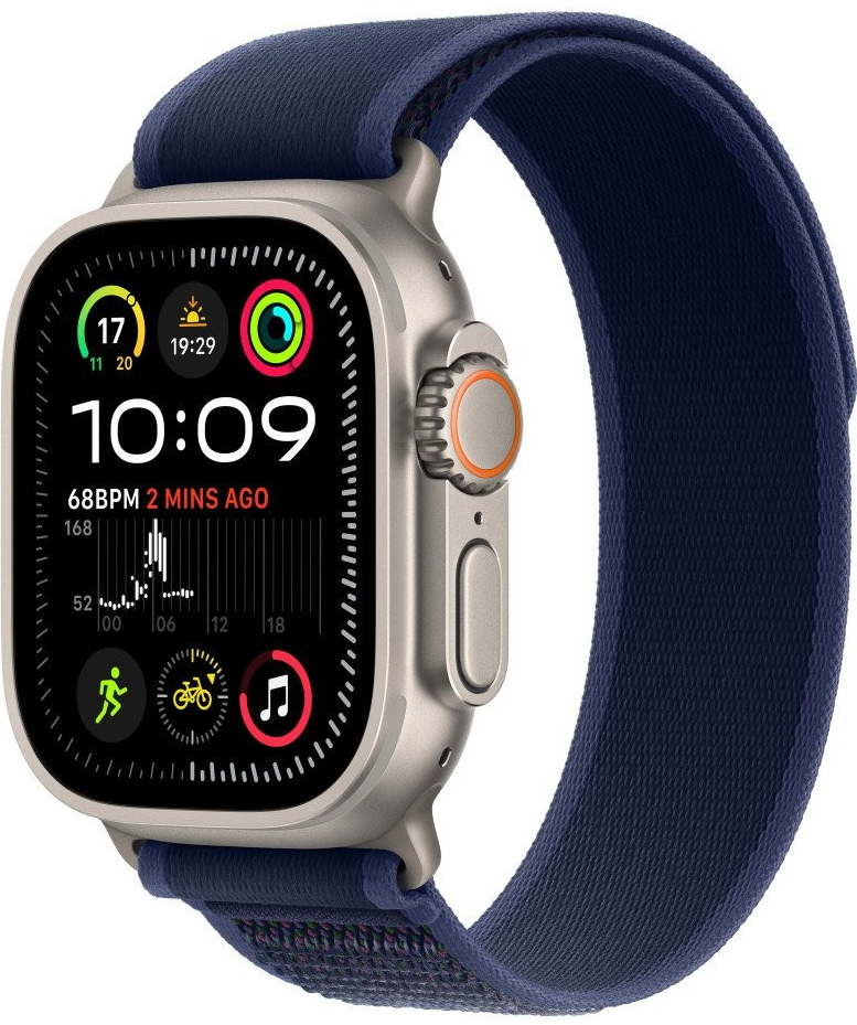 Obrázok Apple Watch Ultra 2 49mm přírodní titan s modrým trailovým tahem S/M MX4J3CS/A hodnotenie