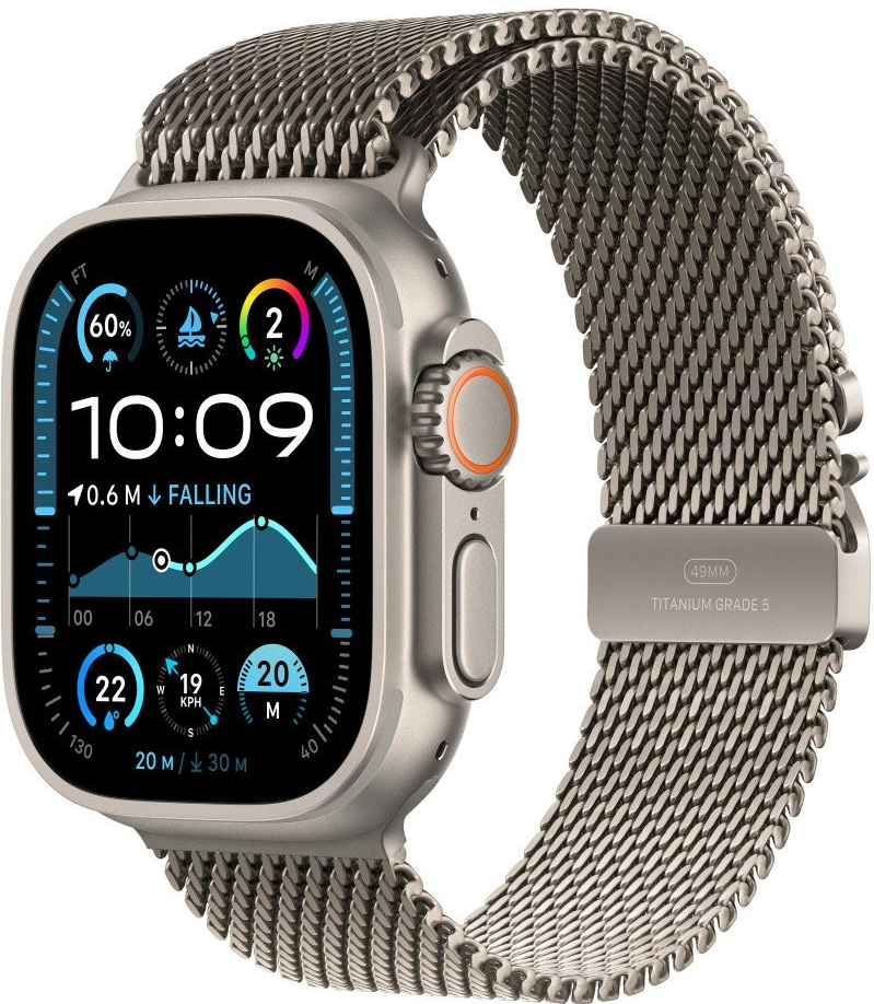 Apple Watch Ultra 2 49mm přírodní titan s přírodním titanovým milánským tahem L MX5T3CS/A recenze