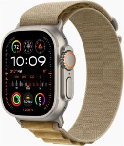 Fotografie Apple Watch Ultra 2 49mm přírodní titan s žlutohnědým alpským tahem L MX4H3CS/A  recenzía