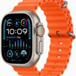 Apple Watch Ultra 2 49mm titanové pouzdro s oranžovým oceánským řemínkem MREH3CS/A recenze