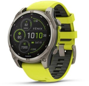 Fotografie Garmin Fenix 8 47mm Sapphire Solar Titanium Bright Yellow/Graphite 010-02906-21  recenzía