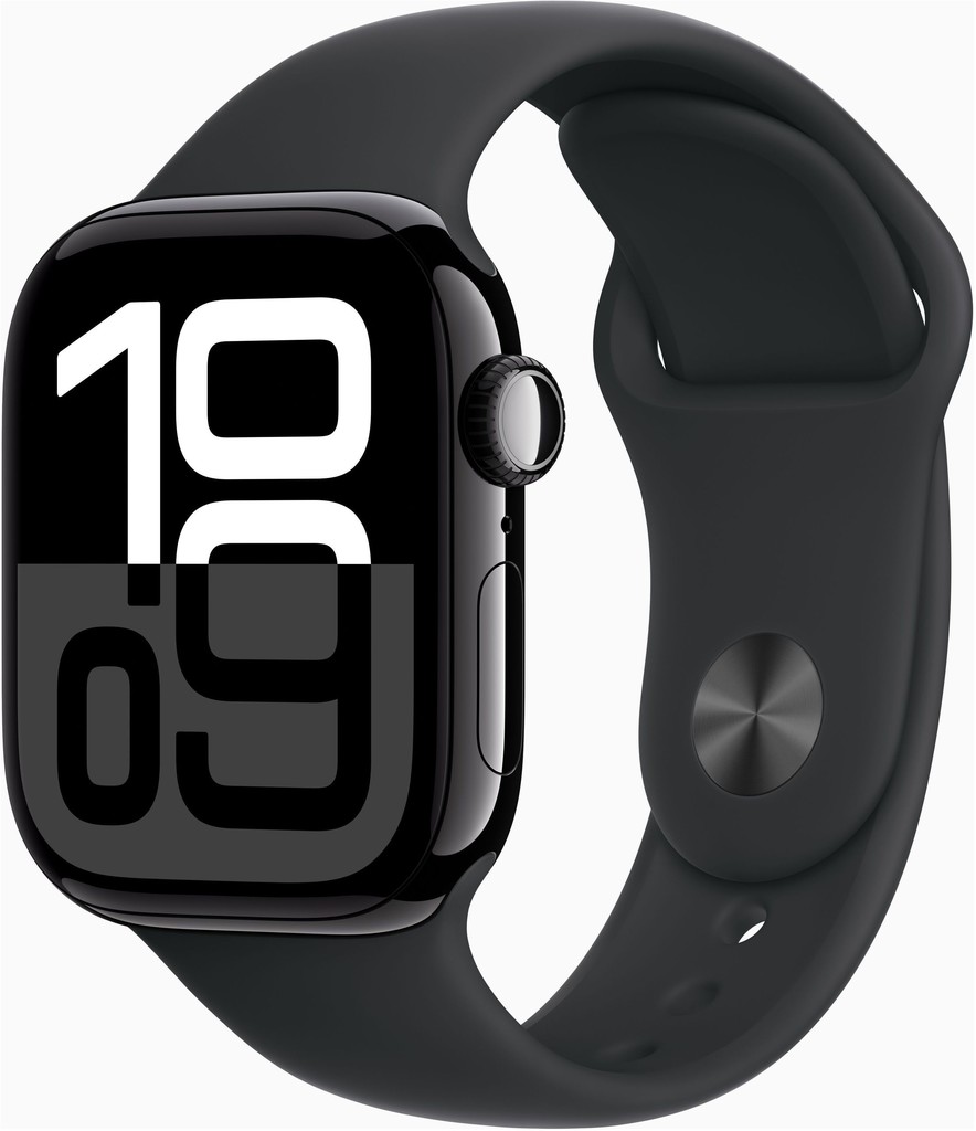 Apple Watch Series 10 42mm Cellular klavírně černý hliník s černým sportovním řemínkem S/M MWX63QC/A recenze