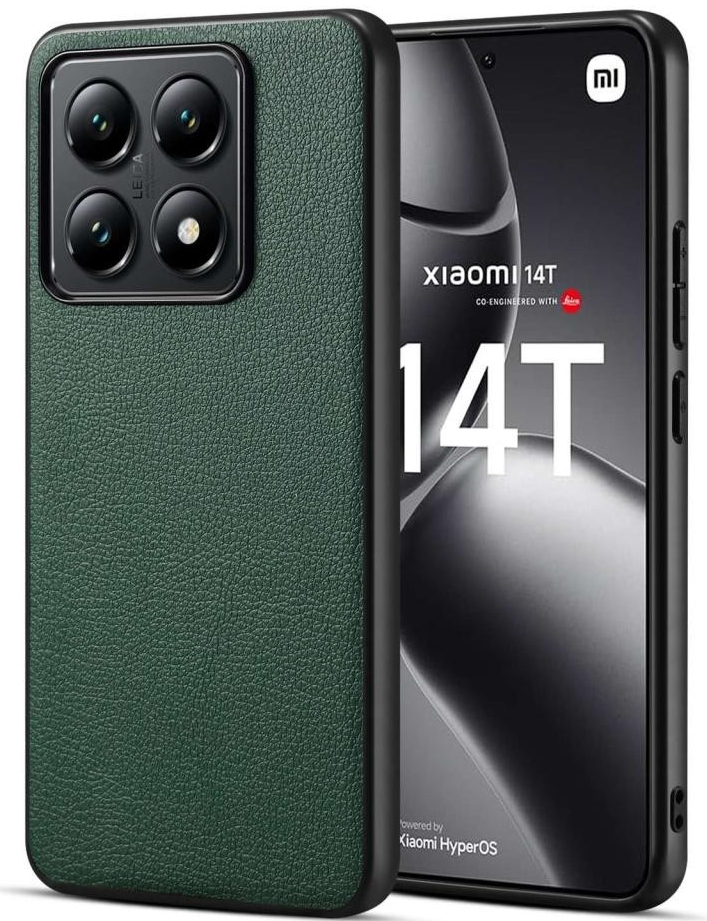 Lenuo TPU leather kryt pro Xiaomi 14T tmavě zelená recenze