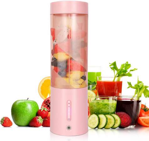 Blenders přenosný USB smoothie mixér 450 ml PRO V2023 Růžová recenze