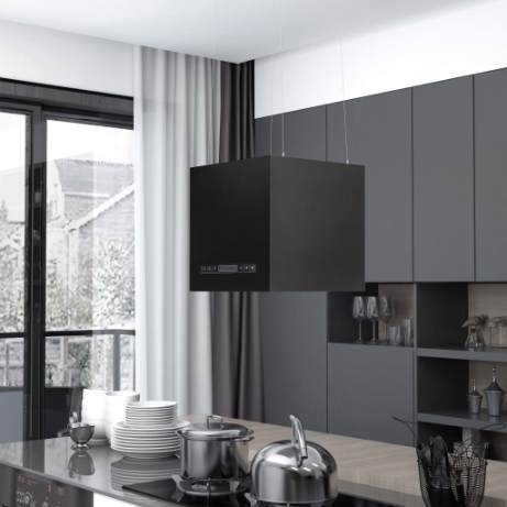 vidaXL Závěsná ostrůvková digestoř dotykový LCD 37 cm práškovaná ocel recenze