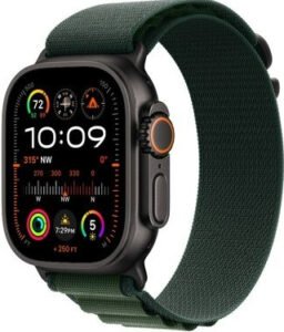 Fotografie Apple Watch Ultra 2 49mm Černé titanové tělo – Tmavě zelený alpský tah L MX4T3WB/A  recenzía