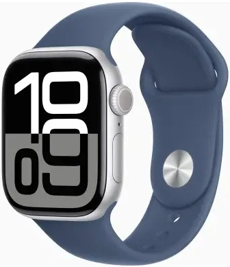 Obrázok Apple Watch Series 10 46mm stříbrný hliník s denimovým sportovním řemínkem MWWM3ET/A hodnotenie