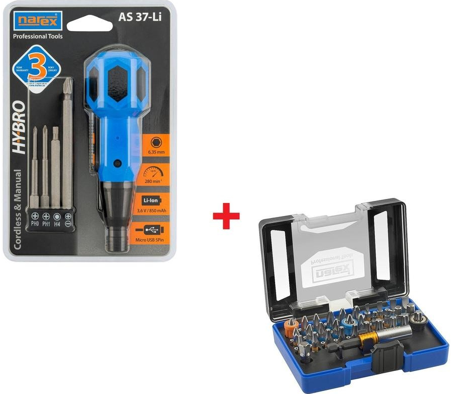 Narex AS 37-Li HYBRO 65405670+65404440 recenze