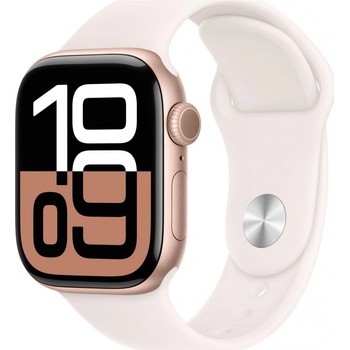 Apple Watch Series 10 42mm růžově zlatý hliník se světle ruměným sportovním řemínkem S/M MWWH3ET/A recenze