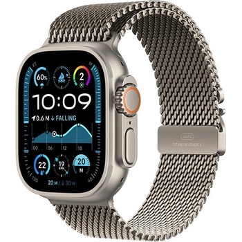 Obrázok Apple Watch Ultra 2 49mm Natural Titanium Case with Natural Titanium Milanese Loop S MX4M3CM/A hodnotenie
