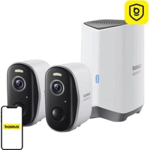 Fotografie Baseus Security N1 Plus 2K Venkovní kamera sada 2ks+centrální stanice bílá  recenzía