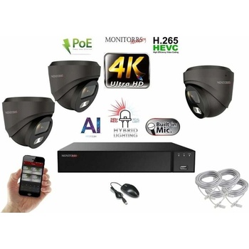 Obrázok Monitorrs Security 3 kamerový set GDome 6482K3 hodnotenie