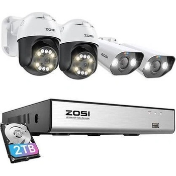 Zosi 2 ks C296 WiFi 5MP a 2 ks C182 WiFi 8MP + NVR 8ch + 2TB HDD recenze