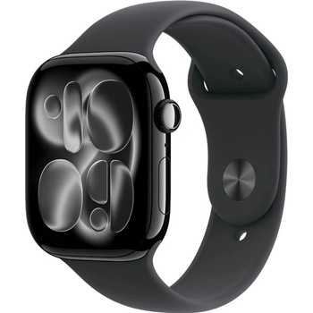 Obrázok Apple Watch Series 11 (42mm) Klavírně černý hliník s černým sportovním řemínkem M/L MEQU4MP/A hodnotenie