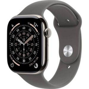 Fotografie Apple Watch Series 11 Cellular (46mm) Přírodní titan se skálově šedým sportovním řemínkem S/M MFCW4MP/A recenzía