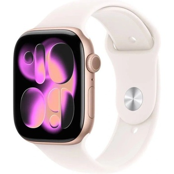 Apple Watch Series 11 Cellular (46mm) Růžově zlatý hliník se světle ruměným sportovním řemínkem S/M MFCG4MP/A recenze