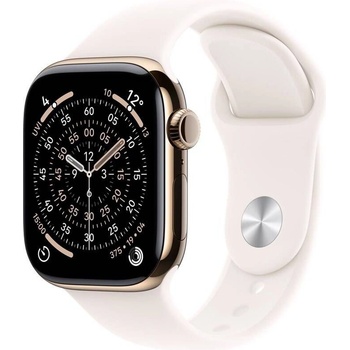 Obrázok Apple Watch Series 11 Cellular (46mm) Zlatý Titan se světle ruměným sportovním řemínkem S/M MFD54MP/A hodnotenie