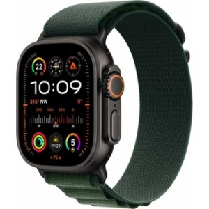 Fotografie Apple Watch Ultra 2 49mm Black Titanium Case with Dark Green Alpine Loop – Small MX4Q3CM/A recenzía