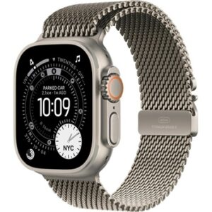 Fotografie Apple Watch Ultra 3 GPS + Cellular 49mm Natural Case Natural Milanese Loop – S MEWW4QP/A  recenzía