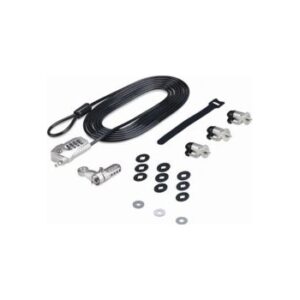 Fotografie StarTech.com Laptop/Desktop & Peripheral Lock Kit, 9.8ft (3m) Cable – Sada zámků pro pracovní stanici – proti krádeži – černá a stříbrná – 3 m – kompatibilní s TAA  recenzía