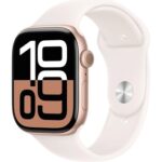 Apple Watch Series 10 GPS 46mm Rose Gold Aluminium Case with Light Blush Sport Band S/M, MWWT3LW/A recenze