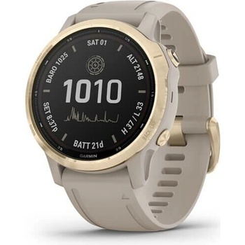Obrázok Garmin Fenix 6S Pro Solar zlatá s pískově béžovým páskem – sleva viz popisek, 010-02409-13 hodnotenie
